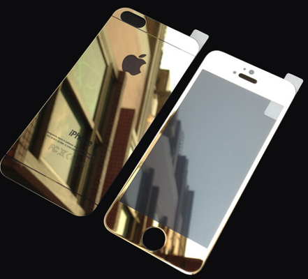 καλής ποιότητας Μετριασμένη χρυσός ταινία καθρεφτών προστάτη οθόνης γυαλιού για την μπροστινή πλάτη Iphone 5s πωλήσεις